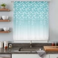 thumbnail image 5 of Weeping Flowers Sheer Curtains 45 Inches Long, Teal Ombre Spring Floral Botanical Art Light Filering Curtains, Breathable Simi Curtain Privacy Drapes for Kitchen Bathroom Small Window Treatment, 5 of 9