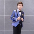 thumbnail image 2 of Conjunto de vestido Formal para niños, traje de flores de Color degradado, traje de boda de pasarela, Blazer, chaleco, pantalones, atuendo de 3 piezas, 2 of 5