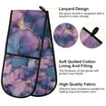 thumbnail image 2 of Yayeee Double Oven Mitt Kitchen Heat Resistant Baking 35" x7" Quilted Glove, Watercolor Pink Marble Pattern, 2 of 6