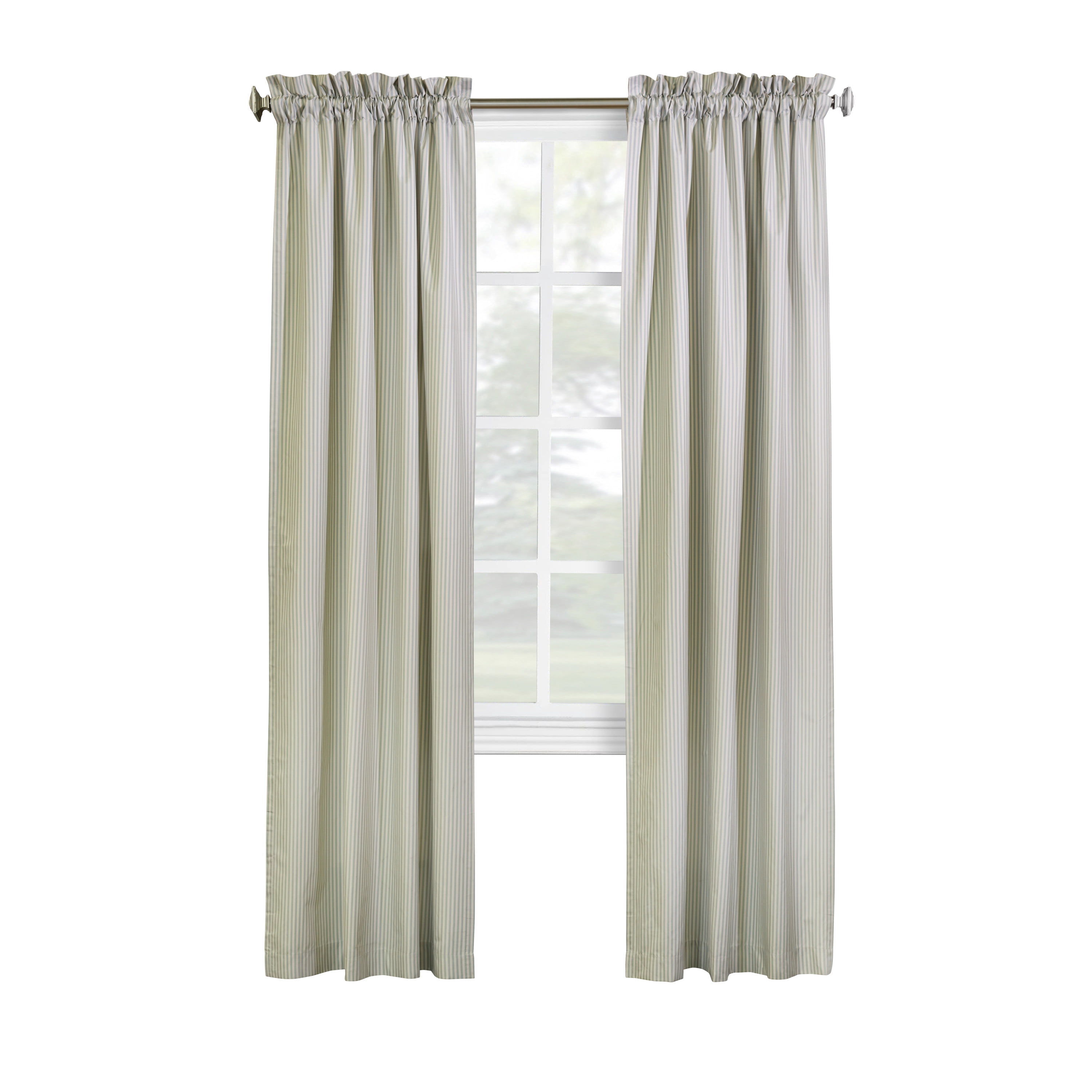 Twinning Pole Top Window Curtain Panel Pair each 40" x 45" in Sage