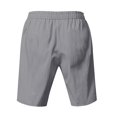 thumbnail image 4 of Men's Shorts Cargo Big And Tall Fashion Summer Linen Solid Color Elastic Waist Drawstring Pocket Shorts, 4 of 9