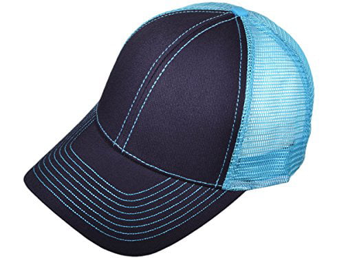 Quick Dry Mesh Back Trucker Hat for Unisex Boys and Girls 100% Polyester Northern Blue Light Mesh Cap