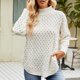 thumbnail image 2 of Gibobby SuéTer Para Mujeres De Moda Suéter de punto de color sólido de estilo perezoso de otoño invierno de cuello para mujer(Blanco,M), 2 of 5