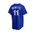 thumbnail image 3 of Camiseta de béisbol de los Toronto Blue Jays para hombre GUERRERO JR.27# BICHETTE 11# Camiseta azul marino con nombre de jugador para adultos, 3 of 4