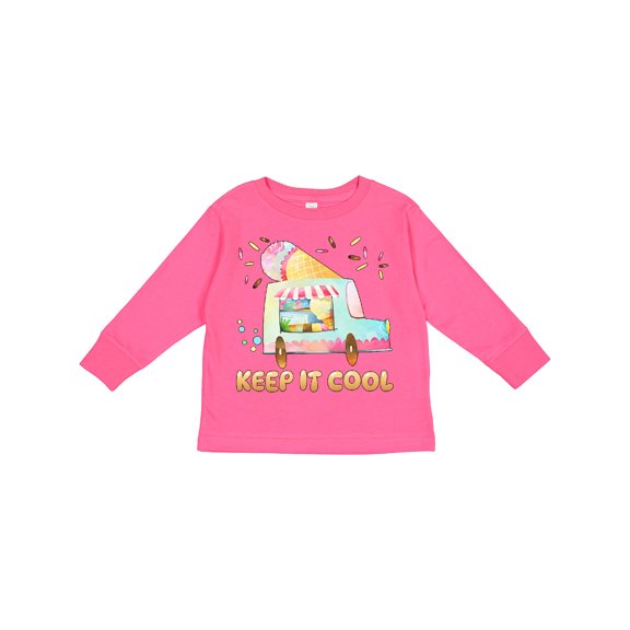 Inktastic Keep It Cool Ice Cream Truck Boys or Girls Long Sleeve Toddler T-Shirt