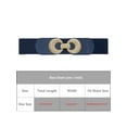 thumbnail image 4 of INSPIRE CHIC Women's Elastic Belt Alloy Double Ring Buckle Fashion Suitable for Skirt Dress 67x6cm/26.4x2.4" Navy Blue, 4 of 6