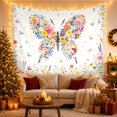 thumbnail image 3 of Floral Garden Butterfly with Silhouette Constructed Entirely, Mystical Fantasy for Space Lovers, Wall Decor, Mother'S Day Gift, Tapestry Wall Hanging for Dorm and Living Room, 3 of 7