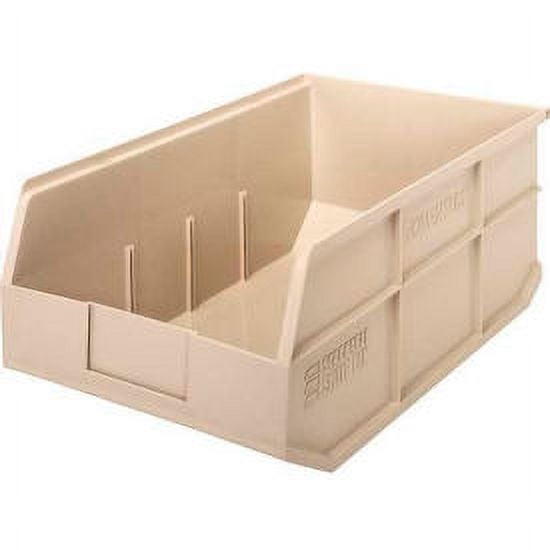 Quantum Plastic Stacking and Hanging Shelf Bin SSB465 11"W x 18"D x 7"H Ivory