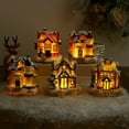 thumbnail image 3 of Resin Christmas Scene Houses  LED Lighted Christmas Village Houses with Warm Light  Christmas Ornament for Desktop Decor  Button battery(included) 3.54*2.95*4.3Inch, 3 of 5