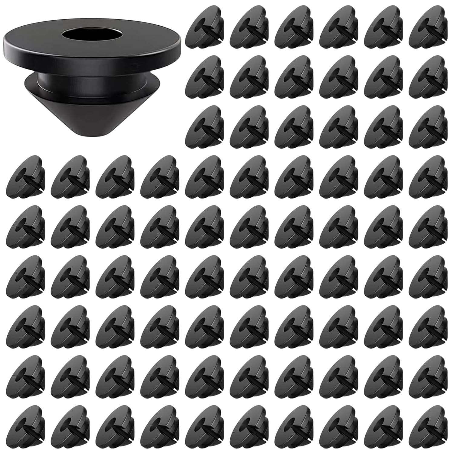 100 Pcs Rubber Grommets for Wiring, Cable Railing Hardware, Corrosion Resistant, Fits 5mm/3/16 i h or Less Cable Sizes, Ideal for Coastal Installations