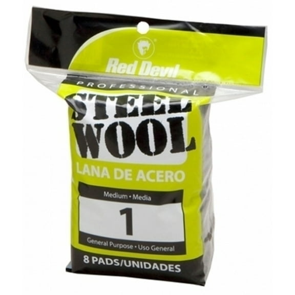 Red Devil 0324 Steel Wool # 1 Medium, 8 Pack Bag