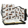 thumbnail image 3 of FOR U DESIGNS Dachshund Bible Case for Men PU Leather Bible Bag Waterproof Bible Bag with Handle and Zippered Bible Book Carrying Case Size L Abrasion Bible Cover Case for Women, 3 of 7