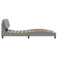thumbnail image 5 of vidaXL Bed Frame with LED Lights Light Grey 100x190 cm Fabric, 5 of 5