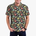 thumbnail image 3 of Balery Daisies Flowers Printed Men’s Short Sleeve Polo Shirt, Midweight Men's Shirt,Golf Polo shirts -XX-Large, 3 of 9