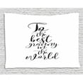 thumbnail image 1 of Grandma Tapestry, To the Best Grandmother in the World Quote Monochrome Hand Lettering Illustration, Wall Hanging for Bedroom Living Room Dorm Decor, 60W X 40L Inches, Black White, by Ambesonne, 1 of 2