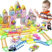 3D Electric Track Gears Model Building Blocks Plastic Kid House Blocks Bricks Educational Construction Toys for Children Gifts,263pcs with box