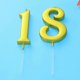 thumbnail image 2 of 2 pcs Gold Glitter Happy Birthday Numeral Candles Number Candles Cake Topper Decoration for Adults Kids Party (Number 1+8, Golden), 2 of 3