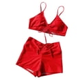 thumbnail image 3 of Gift for Girls Ofreoo Bathing Suit for Women Colorblock Two Piece Bikini Swimsuit String Tie Side Bathing Suit, 3 of 8