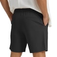 thumbnail image 5 of Miluxas Mens Casual Linen Shorts - Elastic Waist Drawstring Summer Beach Vacation Short Black XXL(XXL), 5 of 7