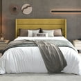 thumbnail image 3 of Sha Cerlin Full Size Lift Up Hydraulic Storage Bed Frame, Platform Bed with Fabric Upholstered Wingback Headboard, No Box Spring Needed, Olive Yellow, 3 of 14