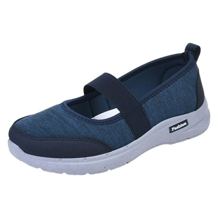 

GEZHEN Ladies Old Beijing Casual Comfortable And Simple Elastic Strap Cloth Shoes Summer Fashion Women s Sneakers Striped Mesh Fabric Orthopedic Shoes Non Slip Low Top Platform Shoes