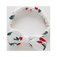 thumbnail image 4 of TUOBARR Newborn Infant Baby Girls Print Ruched Romper Bodysuit Hairband Clothes Outfits White (3-24Months), 4 of 9