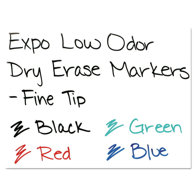 Expo Low-Odor Dry-Erase Marker Ultra Fine Point Assorted 4/Pack