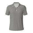 thumbnail image 2 of Daiia Houndstooth Black And White Pattern Men’s Polo Shirts,Solid Deck Shirt,Classic Fit, Breathable Cotton Polo for Casual and Sport Wear-X-Large, 2 of 7