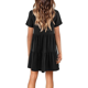 thumbnail image 2 of Vestido túnica de verano para mujer, cuello en V, informal, suelto, fluido, con vuelo, 2 of 5