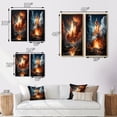 thumbnail image 4 of Designart "Celestial Choreography of a Rocketship" Rocketship Framed Wall Art Set Of 2 - Orange Transportation Gallery Wall Frame Set For Home Decor, 4 of 7