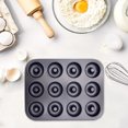 thumbnail image 4 of Molde para donas Sunjoy Tech de acero al carbono, 1/2 pieza, 6/12 rejillas, bandeja antiadherente para hornear, distribución uniforme del calor, para cocina casera., 4 of 8
