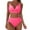 Hot Pink-01, variant on Women High Waisted Bikini Set Two Piece Swimsuits Push up Wrap Swim Suits Top Tummy Control Bathing Suit