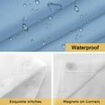 thumbnail image 4 of No Hook Shower Curtain with Snap in Liner, Monochrome Sky Blue Waterproof Bath Curtain Double Layers with See Through Top Window, Pure Color Minimalist Style Hotel Shower Curtains 72x84in, 4 of 9