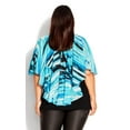thumbnail image 2 of avenue Womens Mira Overlay Print with Necklace Pullover Blouse, Blue, Plus Size, 18W, 2 of 4