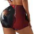 thumbnail image 2 of Kdxio Mysterious Hooded Wolf Print Workout Shorts for Women Seamless Soft Smooth Gym Yoga Scrunch Active Shorts, 2 of 5