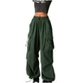 thumbnail image 4 of ameIAEA Cargo Pants Women Elastic Waisted Hiking Pants with Pockets Wide Leg Lightweight Outdoor Pants, 4 of 6