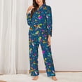 thumbnail image 2 of Pajama Sets for Women 2 Pcs, Colorful Dragonfly Butterfly Button Down Long Sleeve Sleepwear Lounge PJ Sets, 2 of 6