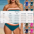 thumbnail image 5 of POUNOO Womens Tankini Swimsuits Slim Fit Strapless Color Block Stripe Ruched Detail High Waist Bathing Suits Beach Vacation Style Swimwear Gift, 5 of 5