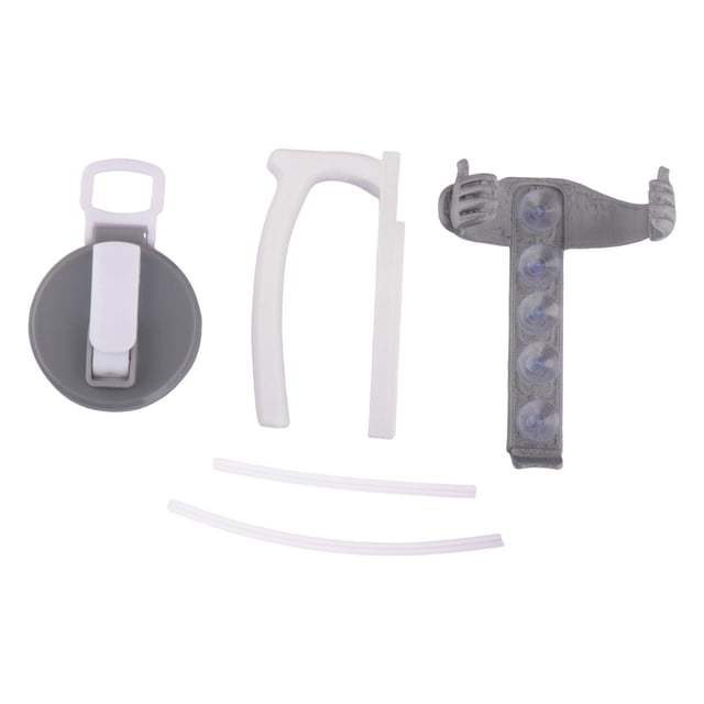 Soporte y tapa para latas de refresco con asa, portátil, para latas de 355 ml (12 oz), ideal para clubes. Gris