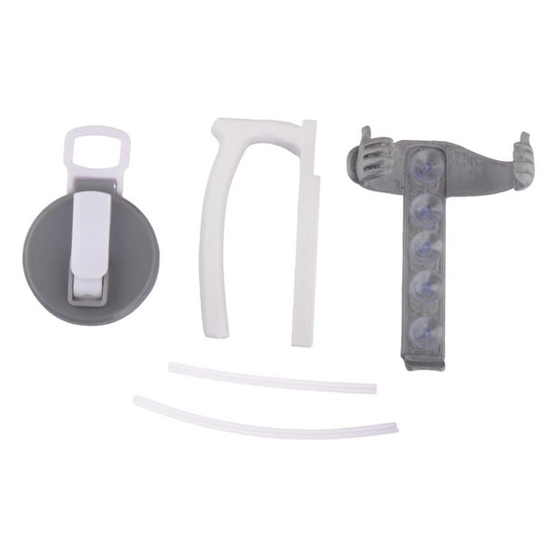 Soporte y tapa para latas de refresco con asa, portátil, para latas de 355 ml (12 oz), ideal para clubes. Gris