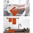 thumbnail image 5 of Burnt Orange Solid Color Kitchen Dish Towels for Drying Dishes Set of 2, Abstract Woven Texture Vintage Waffle Weave Microfiber Hand Tea Bathroom Towels Quick Dry & Absorbent Towel 12x12, 5 of 7