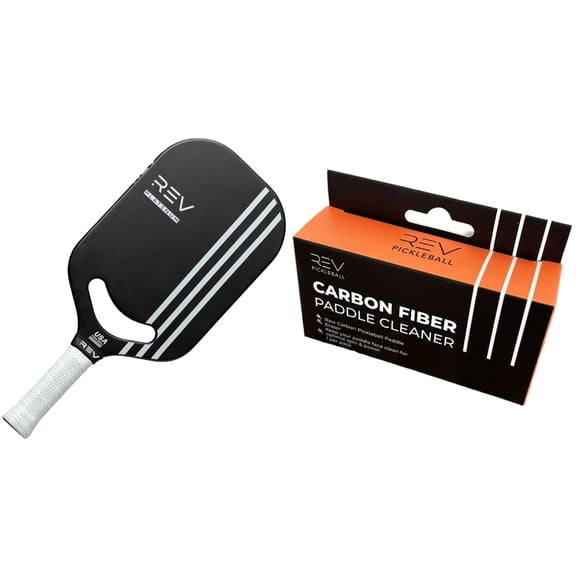 REV Platinum Edgeless Pickleball Paddle, Carbon Fiber Face, Polypropylene Honeycomb Core, with Eraser