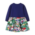 thumbnail image 3 of Kids Baby Girls Christmas Long Sleeved Print Princess Dress Dress Dress Girl Mini Dress, 3 of 9