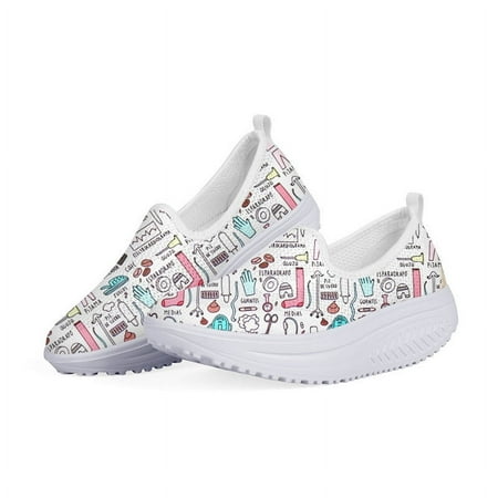 

WHEREISART Flats Platform Heightreasing Women Shoes Nurse Design Summer Mesh Breathable Ladies Shoes Female Wedge Swing