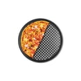 thumbnail image 4 of 1 bandeja para pizza redonda de 31,5 cm con agujeros, bandeja para hornear pizza para suministros de horneado en horno para barbacoa (negro), 4 of 5