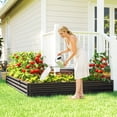 thumbnail image 2 of Outsunny L-Shaped Raised Garden Bed Galvanized Steel Planter Box Black, 2 of 10