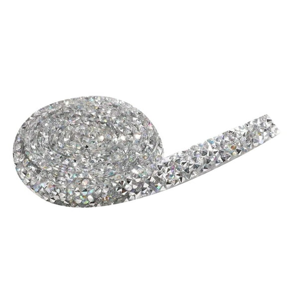 Latrodar Crystal Water Drill Self-adhesive Resin Rhinestones Tape Trim Applicato White Upgraded 2x2 Inch