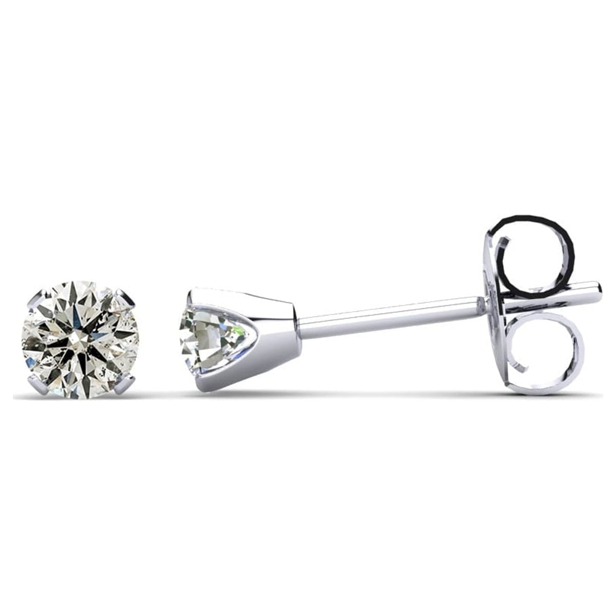 SuperJeweler 10 Point Diamond Stud Earrings in 14 Karat White Gold Filled, Stylish Diamond Earrings for Women
