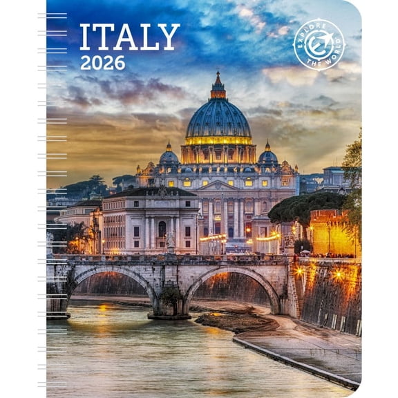 Ziga Media, Italy 2026 Engagement Planner, 6.5'' X 8.5'', 12-Month Calendar with Stapled Binding