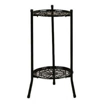 Two-Layer Metal Plant Stand Plant Holder for Indoor Outdoor Decor B